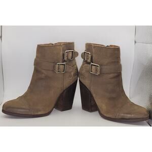Lucky Brand Women’s Suede Ankle Booties Brown Size 6.5